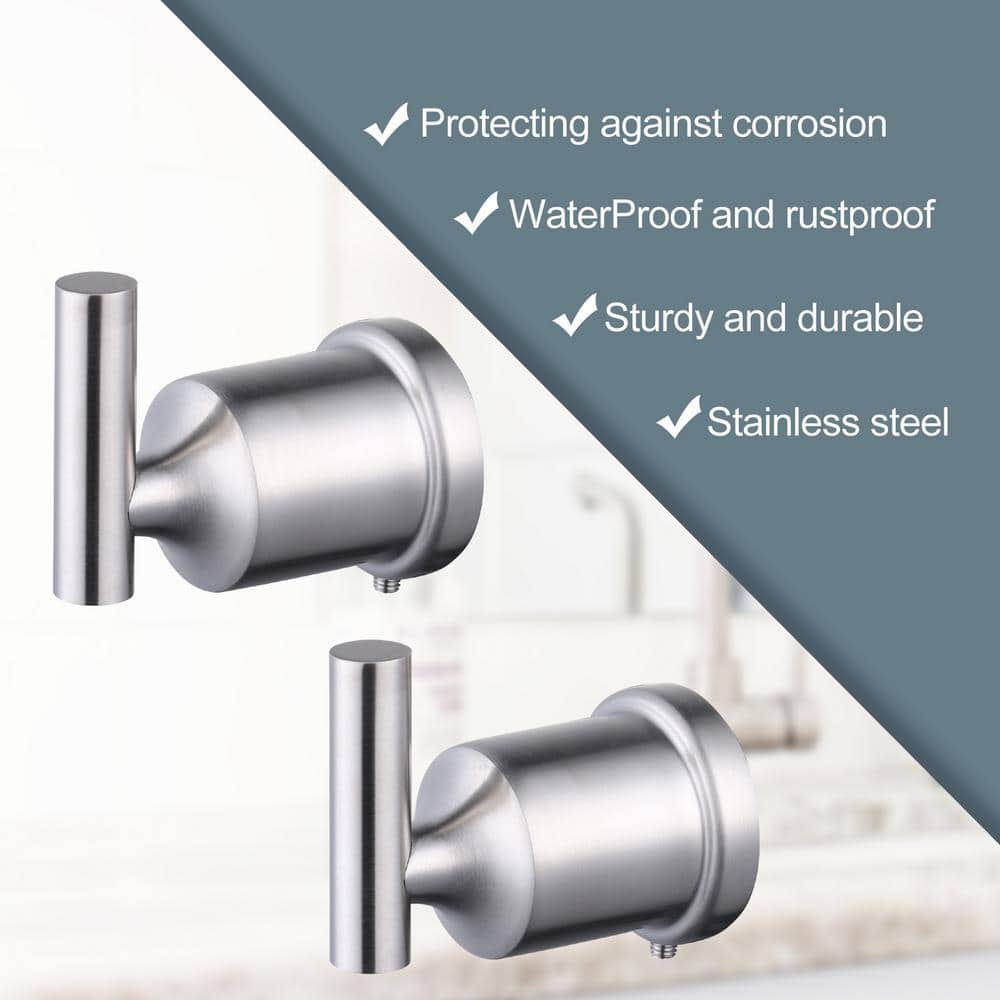 IVIGA Stainless Steel Bathroom Hook Wall Mount J-Hook Robe/Towel Hook with Rust Resistant in Brushed Nickel (2-Pack) (3)