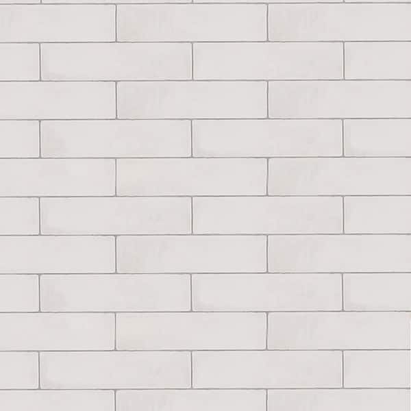 Jeffrey Court Cotton Blossom White 2.5 in. x 9.75 in. Glossy Textured Ceramic Wall Tile (0.168 sq. ft. /Each)