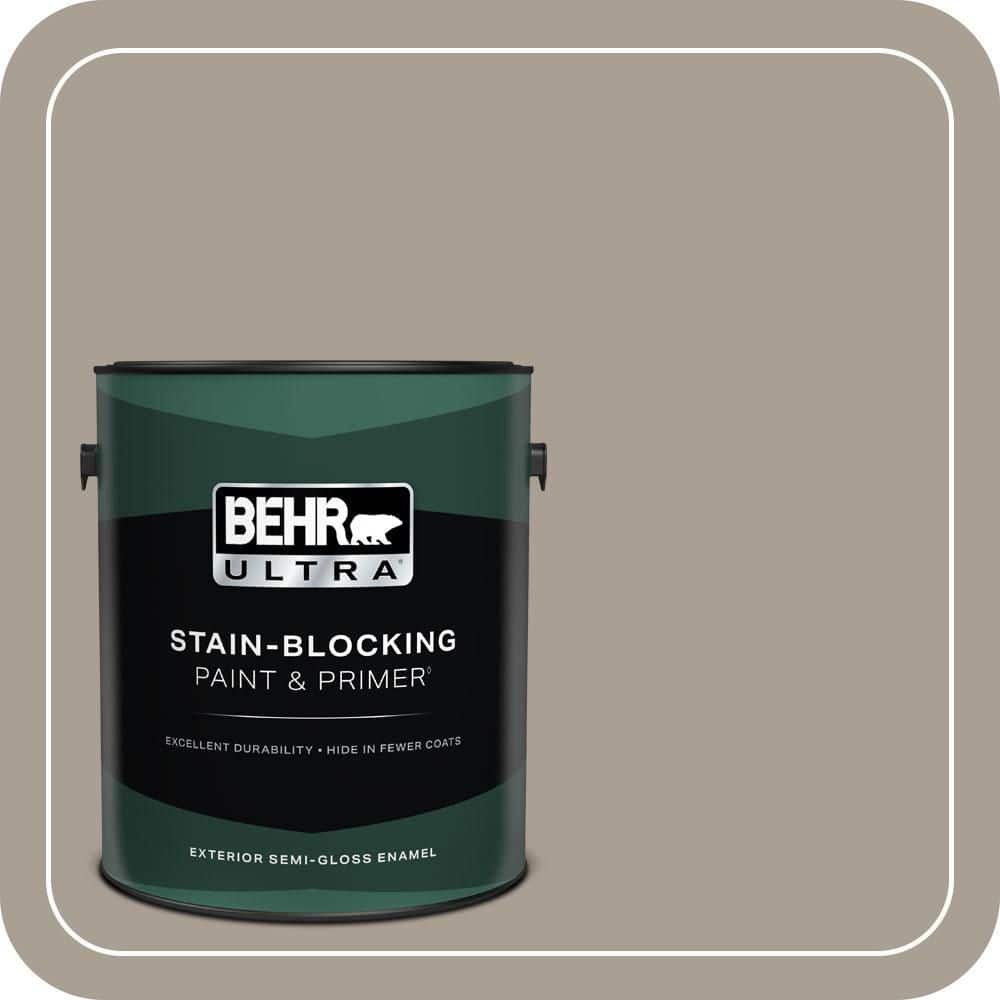 BEHR ULTRA 1 gal. #T12-12 Jackal Semi-Gloss Enamel Exterior Paint & Primer