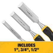 DEWALT Wood Chisel Set (3-Piece) and (2) 1-1/2 in. Wood Chisels (3)