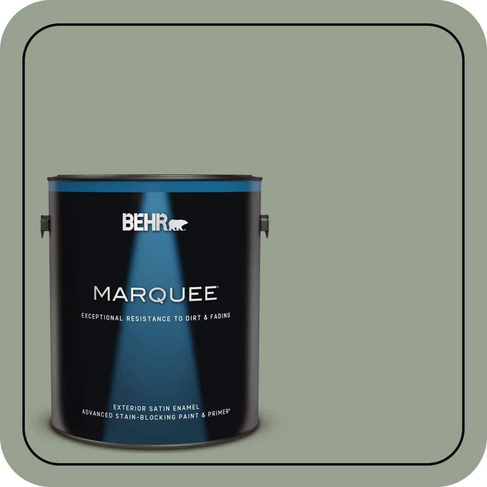 BEHR MARQUEE 1 gal. #N390-4 Bitter Sage Satin Enamel Exterior Paint & Primer