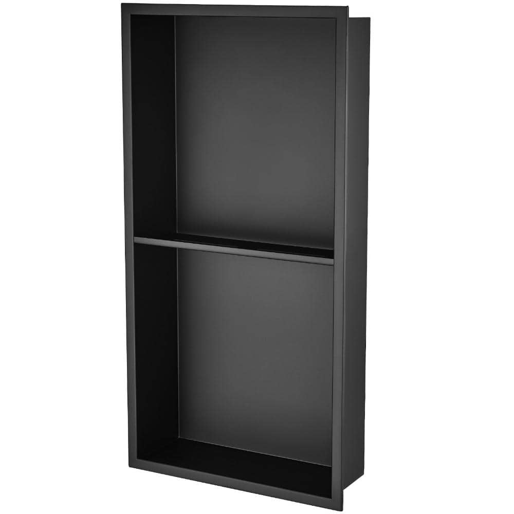 Volenca No-Tile Recessed Shower Niche 13" x 25", 304 Stainless Steel, Double Shelves, Waterproof, Easy Clean (1)