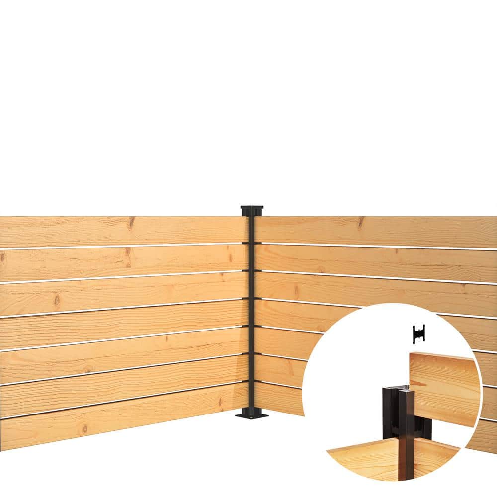HOFT Corner Post Kit 44 in. x 3 in. x 3 in. Black Aluminum Railing Corner Post and Hardware - Kit B4 (2)