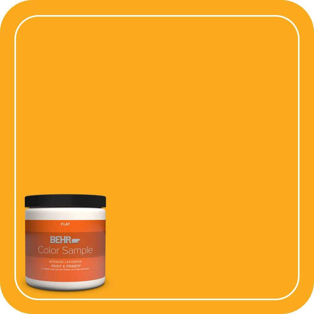 BEHR PREMIUM PLUS 8 oz. #P270-7 Sunny Side Up Flat Interior/Exterior Paint & Primer Color Sample