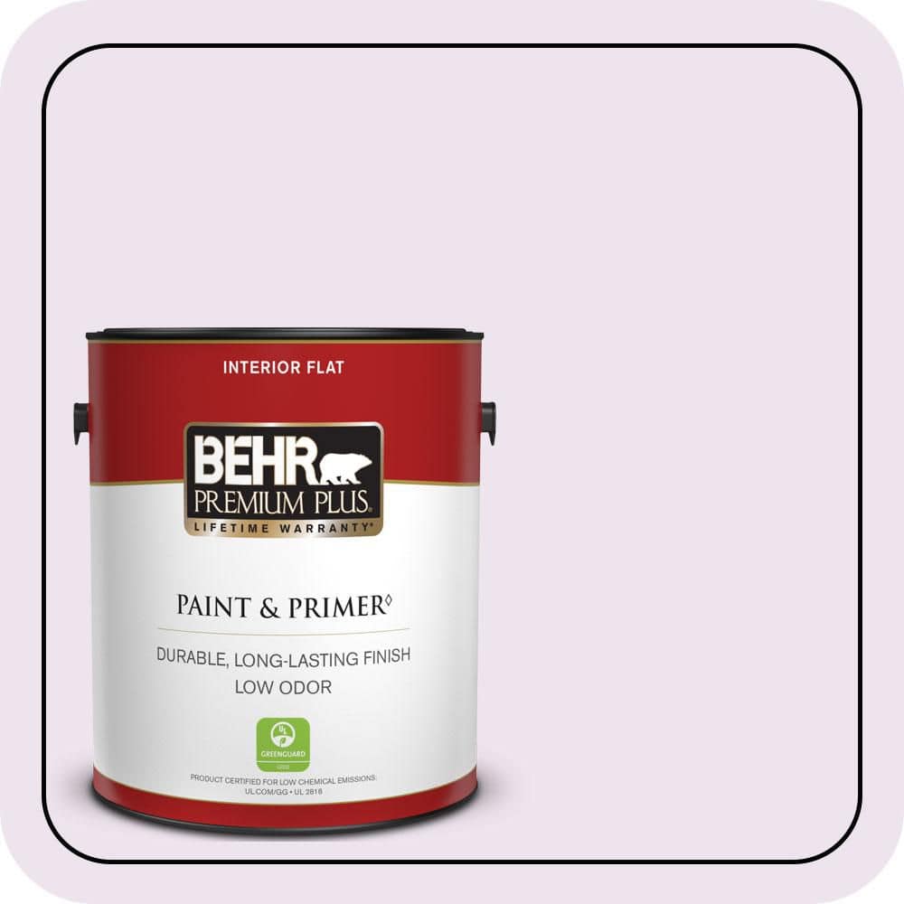 BEHR PREMIUM PLUS 1 gal. #670A-1 Quartz Pink Flat Low Odor Interior Paint & Primer