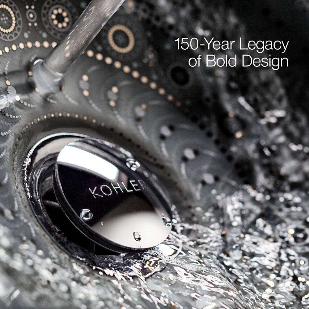 KOHLER WaterTile Round 27-Nozzle 1-Spray Patterns 1.0 GPM 4.875 in. Wall Mount Fixed Shower Head in Vibrant French Gold (3)