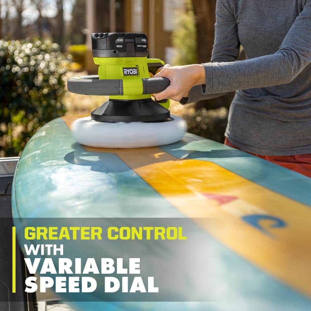RYOBI ONE+ 18V Cordless 10 in. Variable Speed Random Orbit Buffer (4)