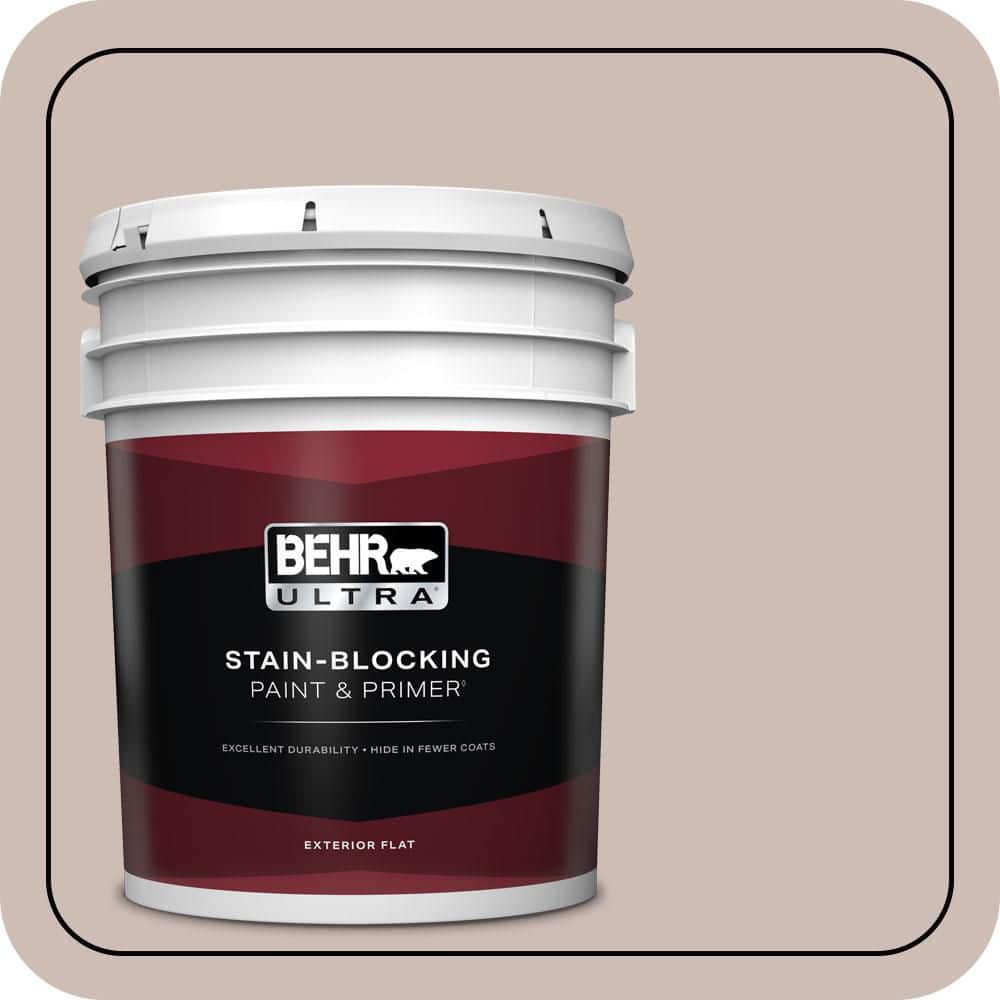 BEHR ULTRA 5 gal. #N150-2 Smokey Pink Flat Exterior Paint & Primer