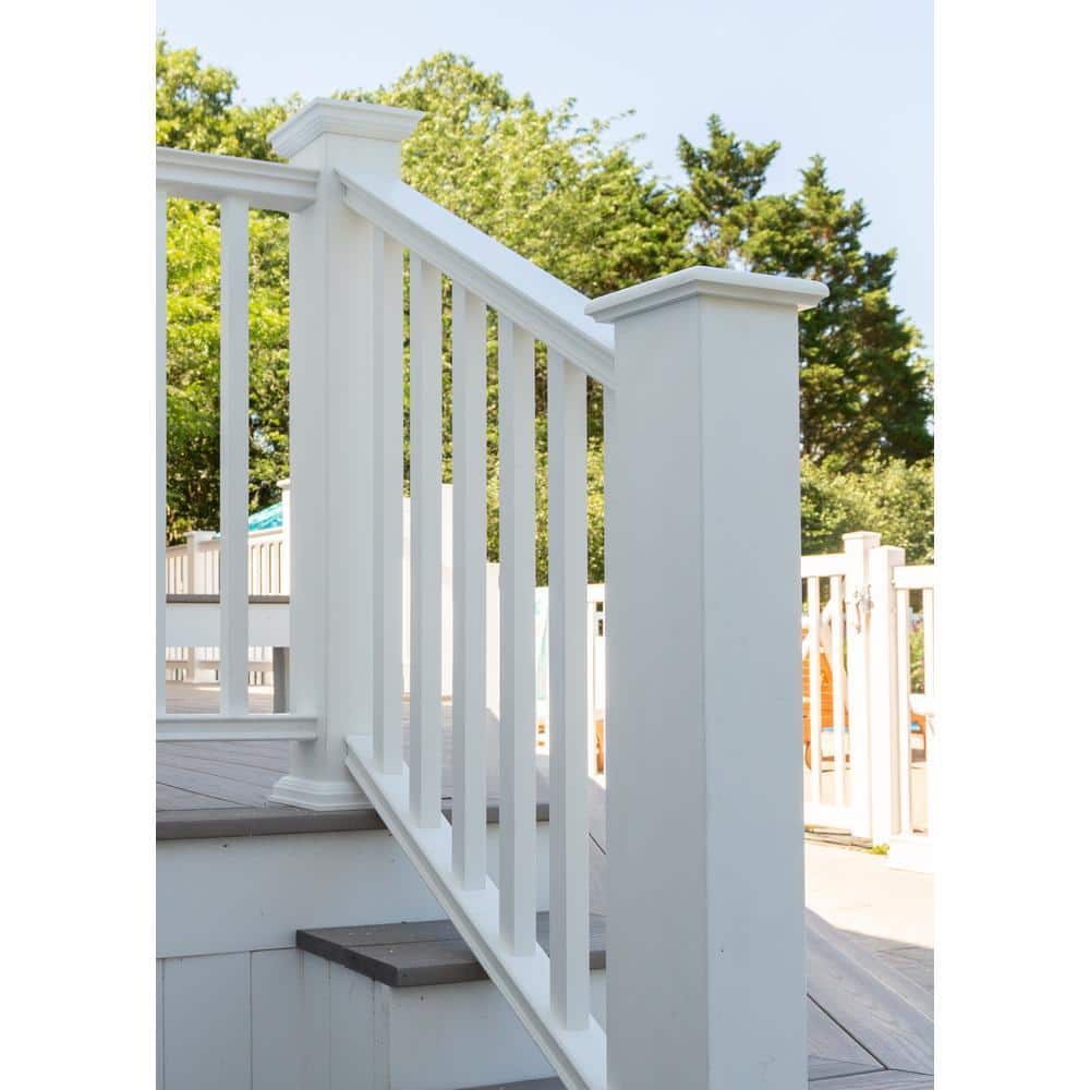 INTEX MILLWORK SOLUTIONS 96 in. Providence Stair Rail Kit with Reinforcements 18 Balusters Screws Hardware and Crush Blocks Stair/Rake Section (2)