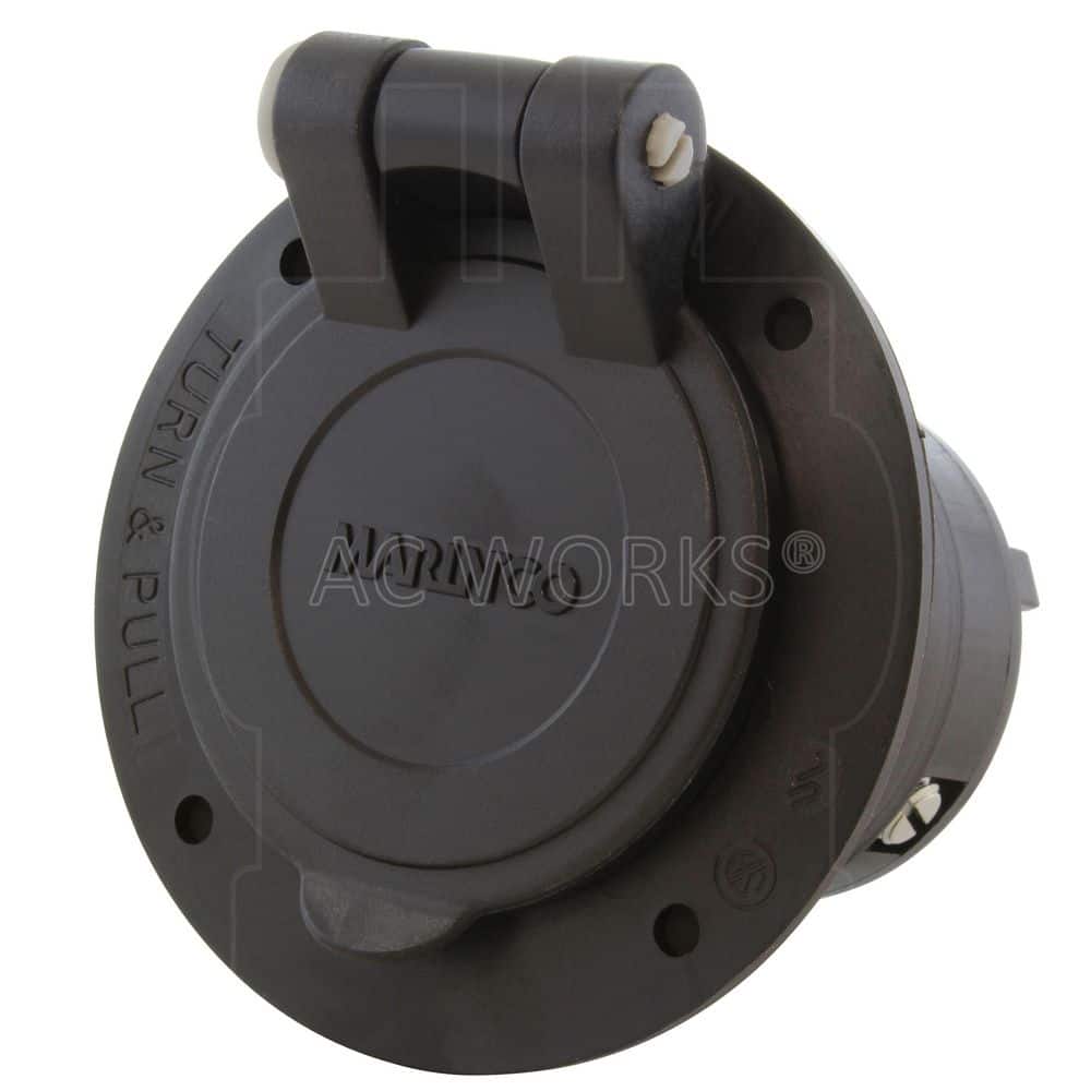 AC WORKS 50 Amp 125/250 Volt Power Input Inlet with Front Cover (3)
