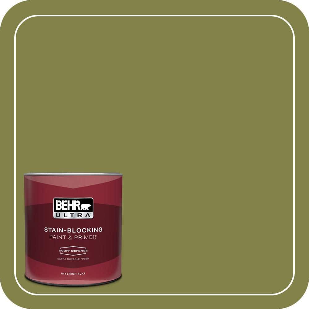 BEHR ULTRA 1 qt. #MQ6-61 Basil Chiffonade Extra Durable Flat Interior Paint & Primer (1)