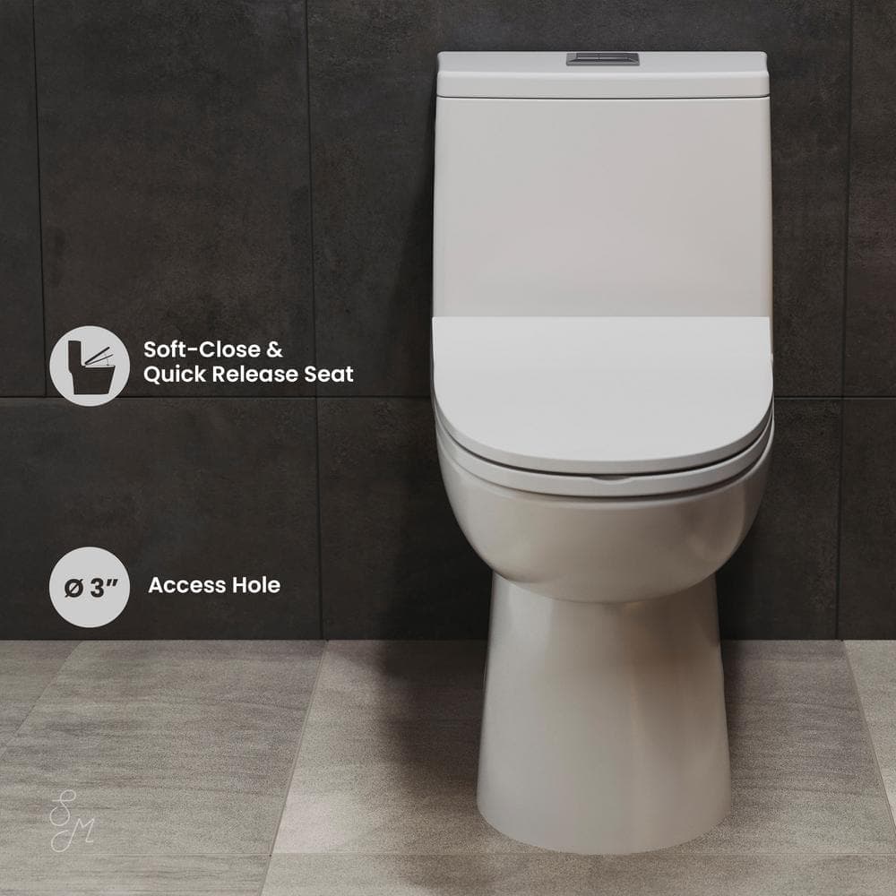 Swiss Madison Daxton 1-piece 1.1/1.6 GPF Dual Flush Toilet Seat Included (3)