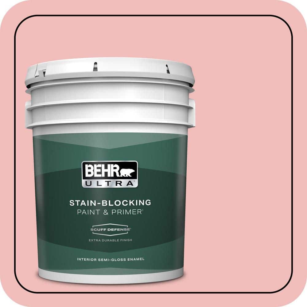 BEHR ULTRA 5 gal. #CE-01 Alpenglow Extra Durable Semi-Gloss Enamel Interior Paint & Primer