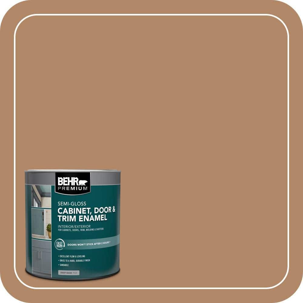 BEHR PREMIUM 1 qt. #MQ2-02 Syrup Semi-Gloss Enamel Interior/Exterior Cabinet, Door & Trim Paint