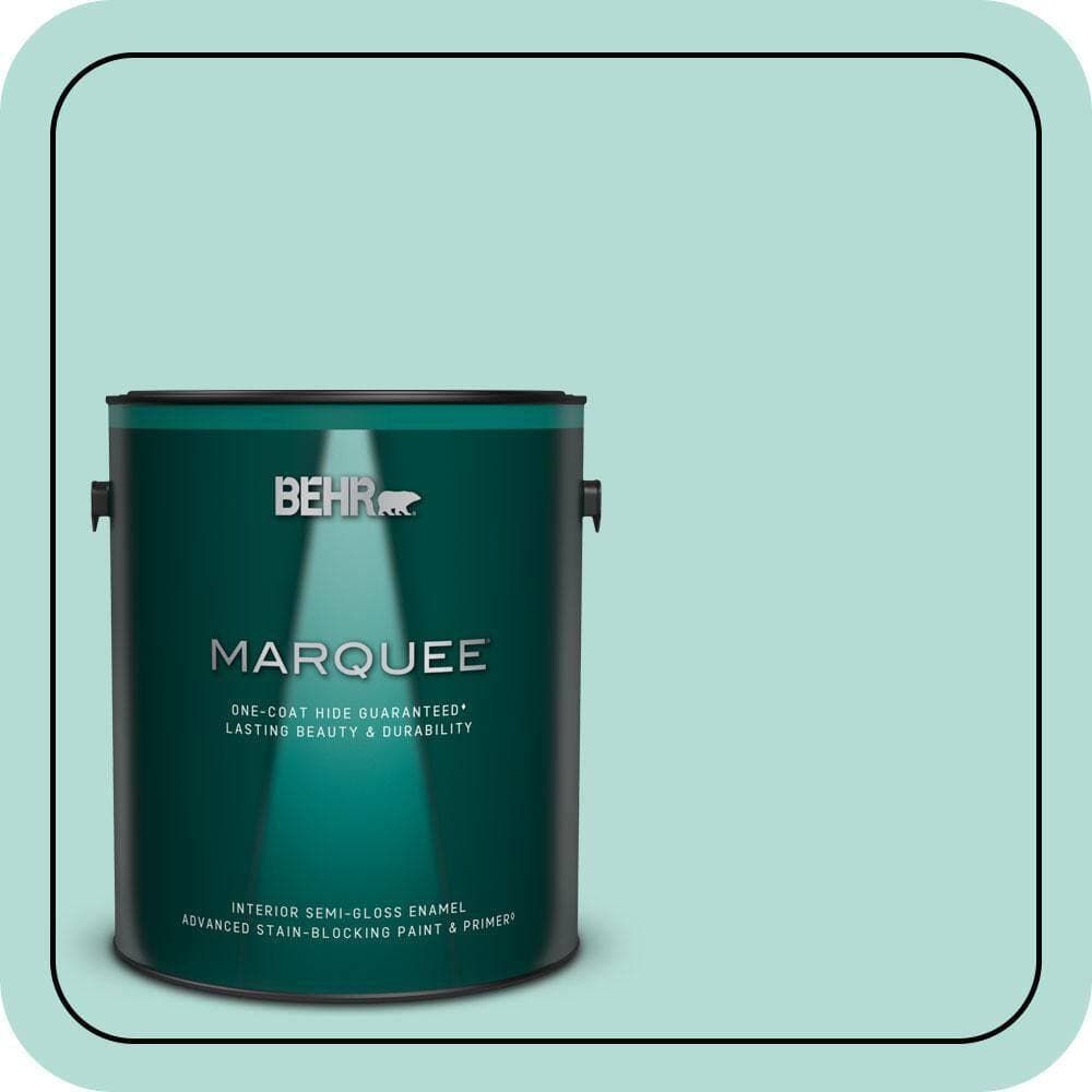 BEHR MARQUEE 1 gal. #490C-3 Balmy Seas Semi-Gloss Enamel Interior Paint & Primer (1)