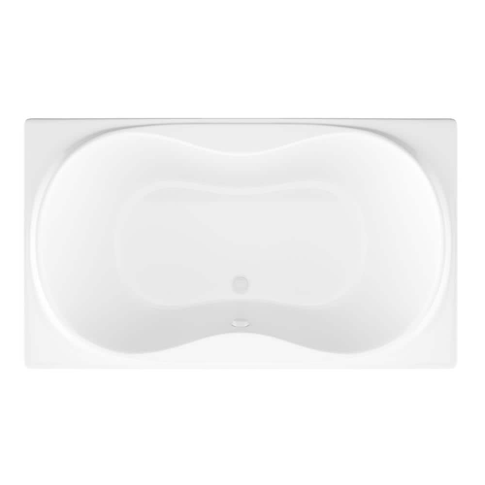 Universal Tubs Star Series 72 in. x 42 in. Rectangular Soaking Bathtub with Center Drain and Marine Grade Acrylic in Glossy White (2)