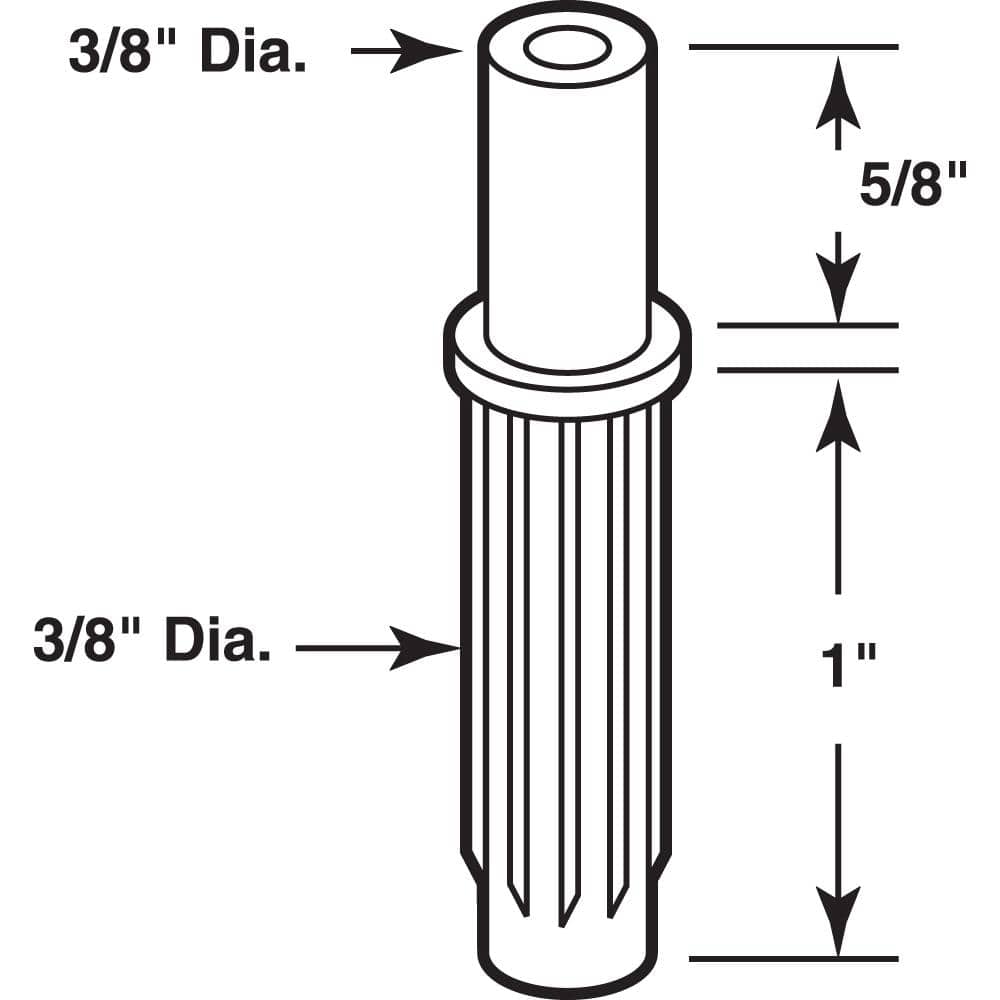 Prime-Line Bi-Fold Door Top Pivot and Top Guide 3/8 in. Outside Diameter Plastic Construction White (4-Pack) (2)
