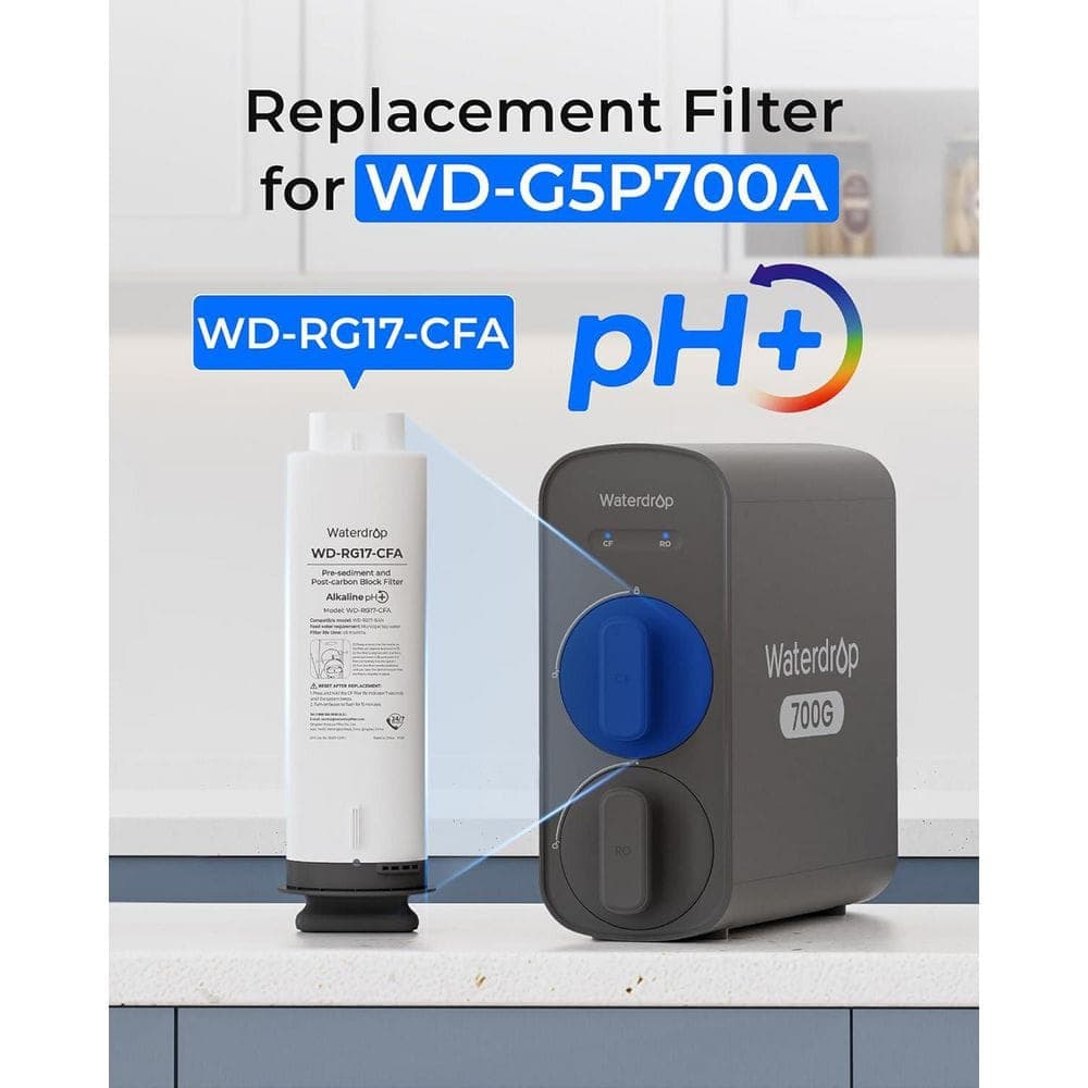 Waterdrop WD-G5P700A Alkaline Mineral pH+ Reverse Osmosis System 700GPD 8-Stage Smart LED Faucet Extra 1 G5P700A-CF Filter (3)
