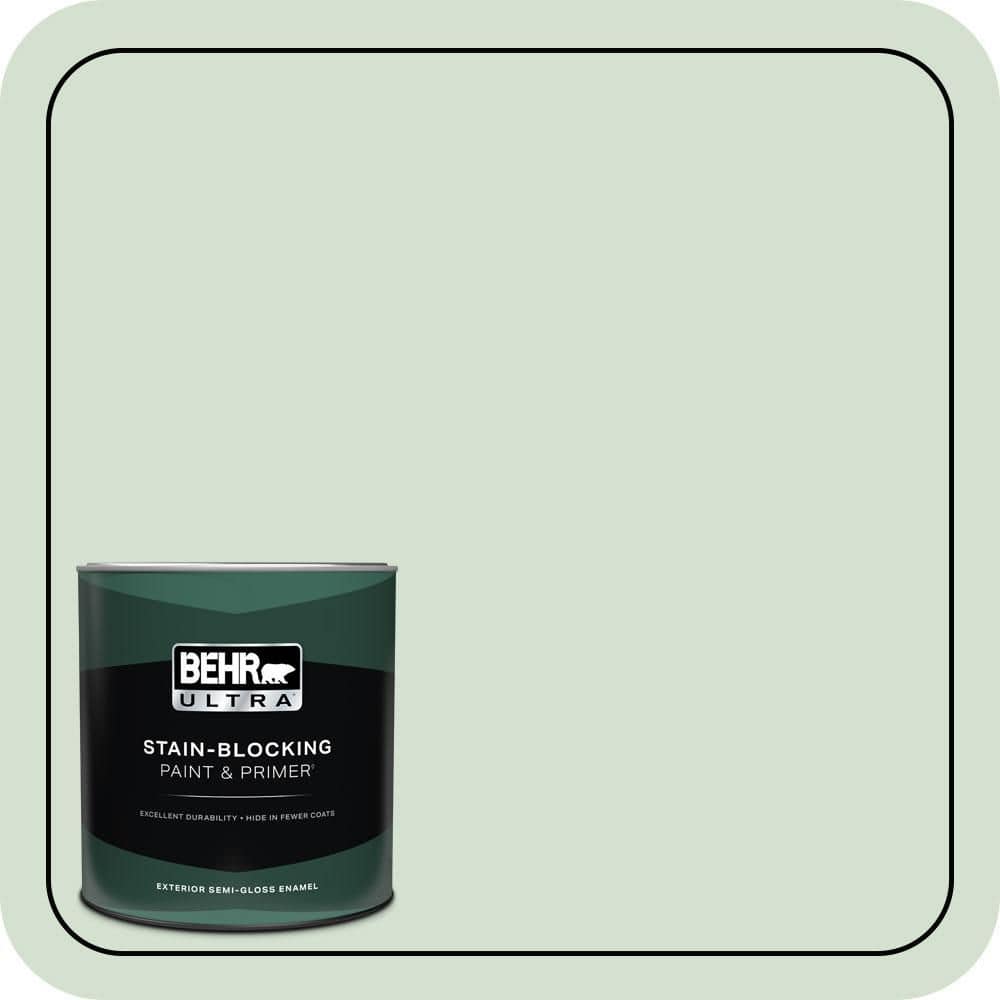 BEHR ULTRA 1 qt. #S400-2 Comforting Green Semi-Gloss Enamel Exterior Paint & Primer