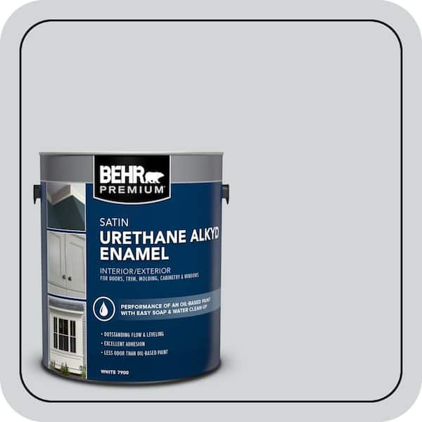 BEHR PREMIUM 1 gal. #750E-2 Twilight Gray Urethane Alkyd Satin Enamel Interior/Exterior Paint (2)