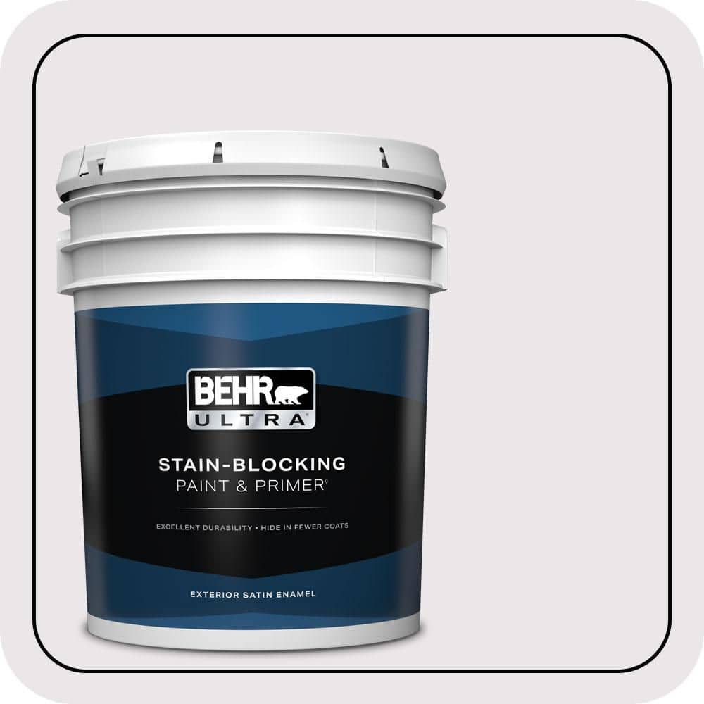 BEHR ULTRA 5 gal. #PR-W03 Melodic White Satin Enamel Exterior Paint & Primer