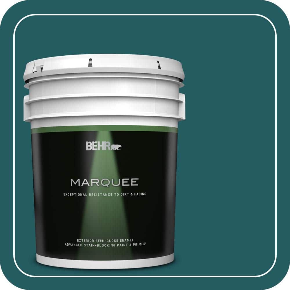 BEHR MARQUEE 5 Gal. #S450-7A Out to Sea Semi-Gloss Enamel Exterior Paint and Primer
