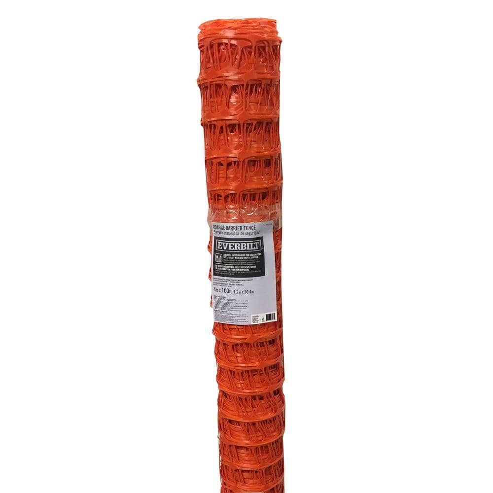Everbilt 4 ft. x 100 ft. Orange Barrier Fence