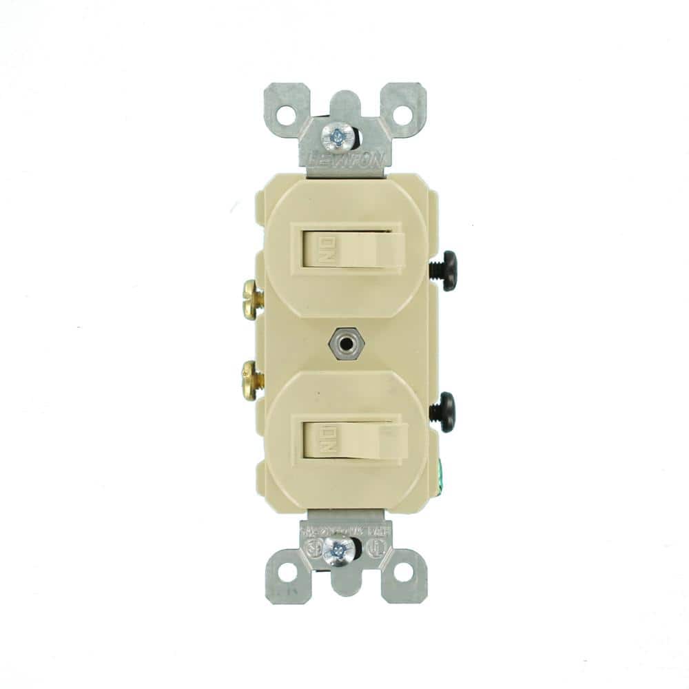 Leviton Single-Pole Double Switch, 5224-2IS (3)