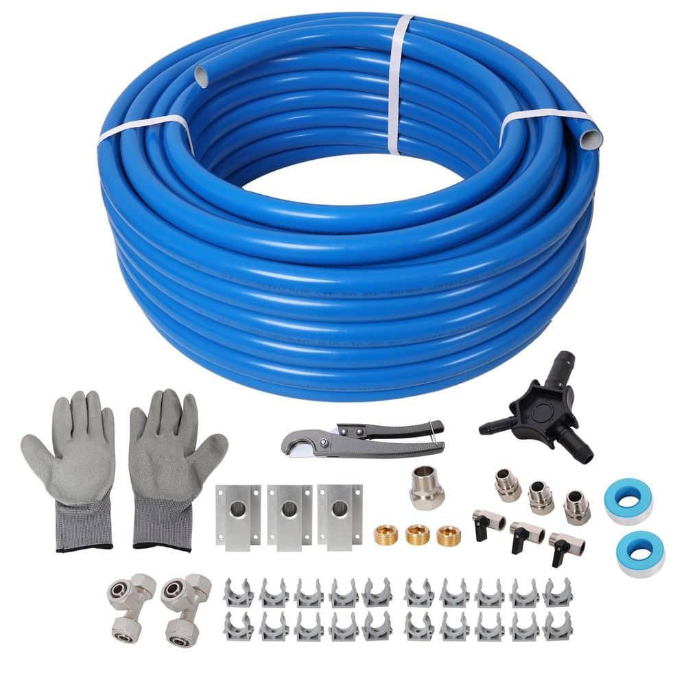 WRIGHTMASTER 3/4in. x 100ft Air Compressor Piping, High Quality PEX-AL-PEX Tubing,Air Hose Kit Air Compressor Accessories, BlueTubing (2)