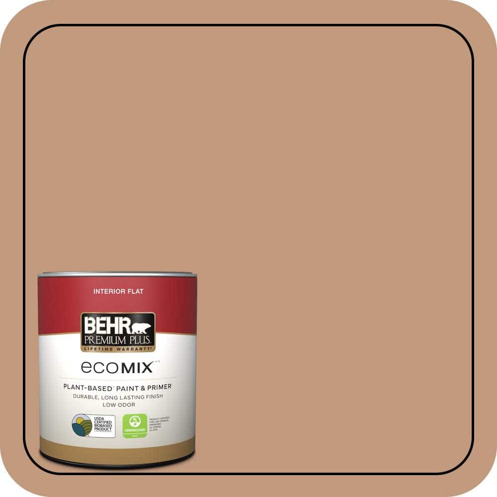 BEHR PREMIUM PLUS 1 qt. #PPU3-12 Egyptian Pyramid Flat EcoMix Plant-Based Interior Paint & Primer (1)