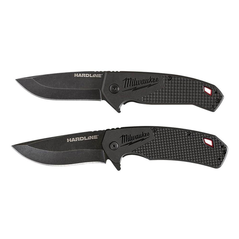 Milwaukee 3 in. Hardline D2 Steel Smooth Blade Pocket Folding Knife & 3.5 in. Hardline D2 Steel Smooth Blade Pocket Folding Knife (1)