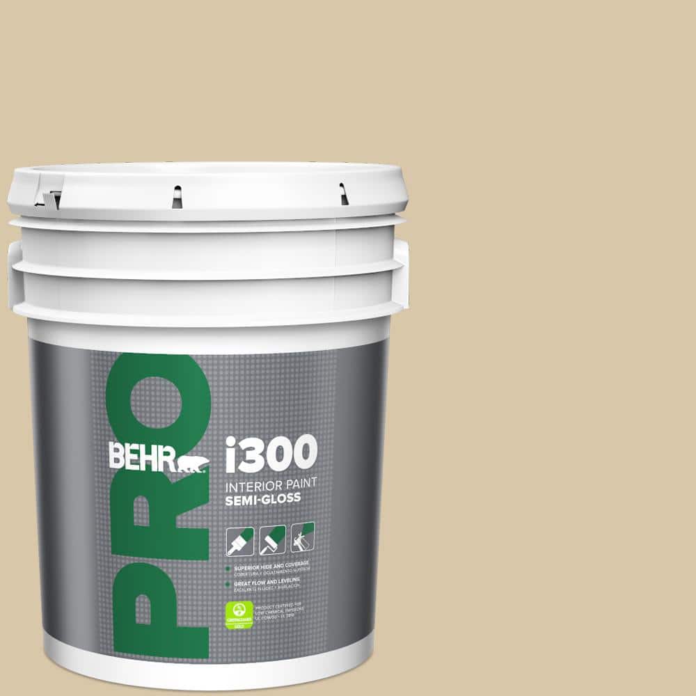 BEHR PRO 5 gal. #ECC-54-1 New Khaki Semi-Gloss Interior Paint