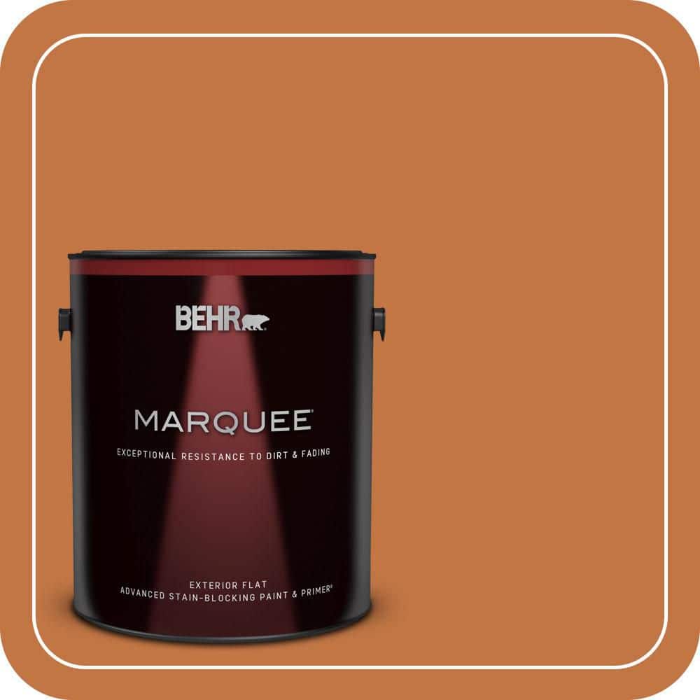 BEHR MARQUEE 1 gal. #PPU3-02 Marmalade Glaze Flat Exterior Paint & Primer
