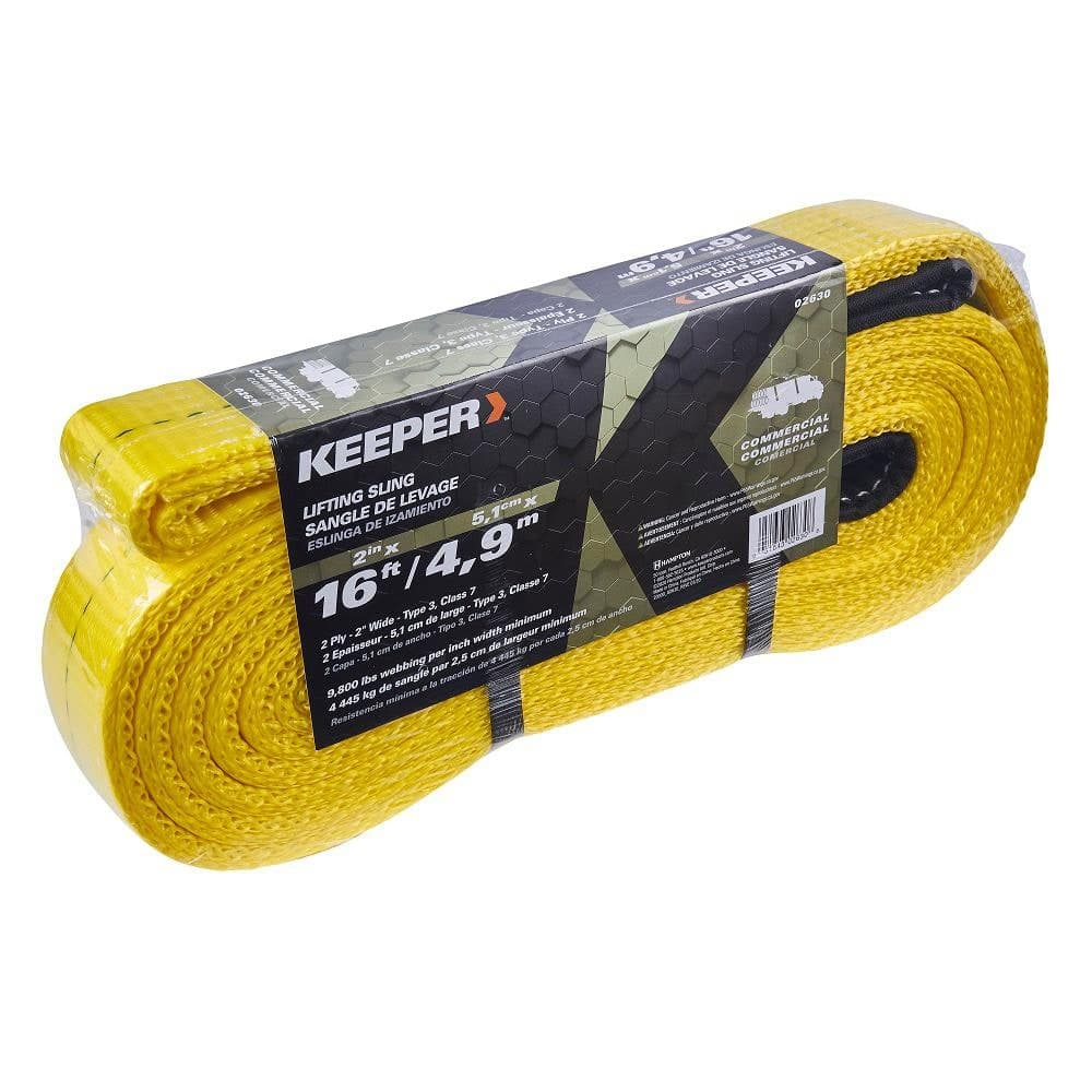 Keeper 2 in. x 16 ft. 2 Ply Flat Loop Polyester Lift Sling (2)