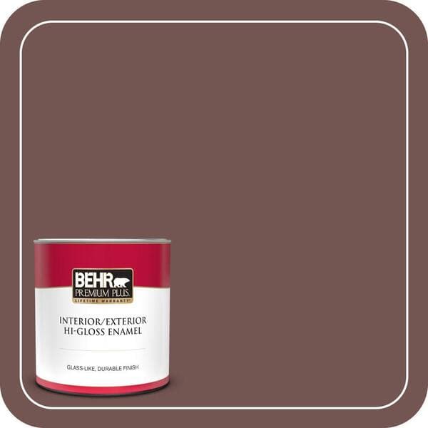 BEHR PREMIUM PLUS 1 qt. #MQ1-53 Rosy Sandstone Hi-Gloss Enamel Interior/Exterior Paint & Primer (2)