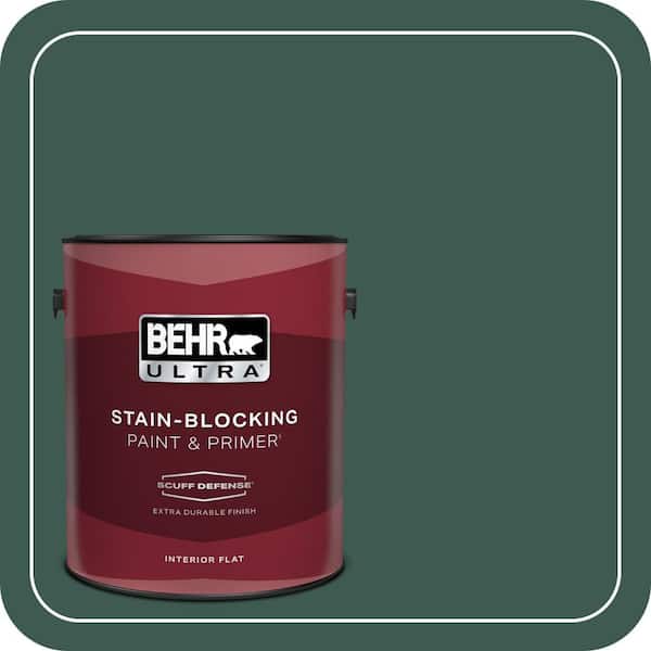 BEHR ULTRA 1 gal. #PPF-02 Patio Green Extra Durable Flat Interior Paint & Primer (2)