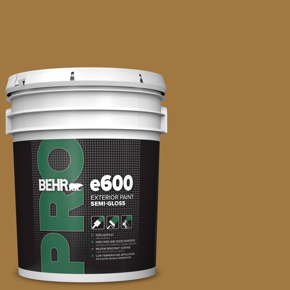 BEHR PRO 5 gal. #310F-6 Goldenrod Tea Semi-Gloss Exterior Paint