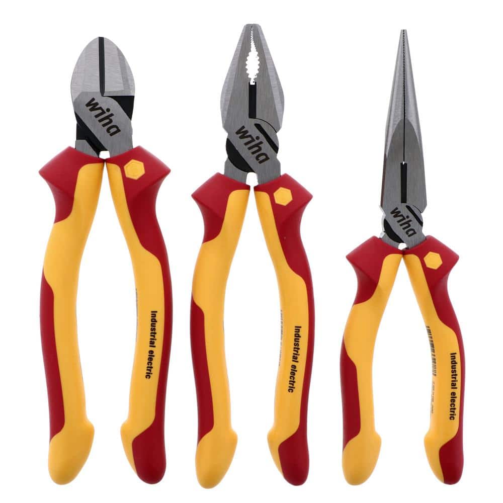 Wiha 1000-Volt Insulated Industrial Pliers-Cutters Set (3-Piece) (1)