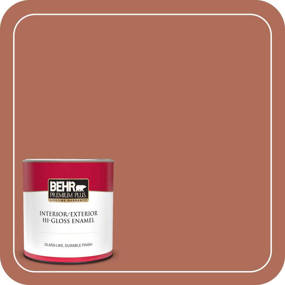 BEHR PREMIUM PLUS 1 gal. #BXC-39 Sunset Orange Semi-Gloss Enamel Low Odor Interior Paint & Primer (1)