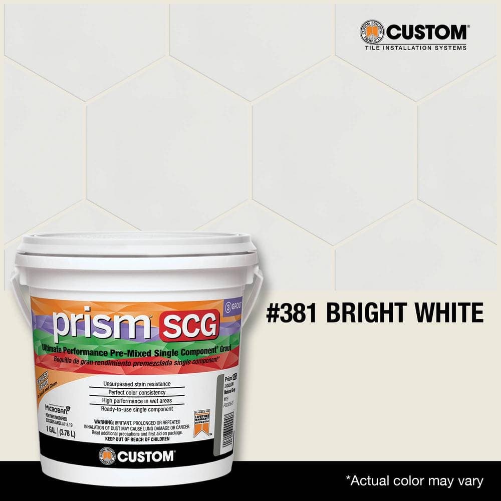 Custom Building Products Prism SCG #381 Bright White 1 Gal. Ultimate Performance Pre-Mixed Single Component Grout (3)