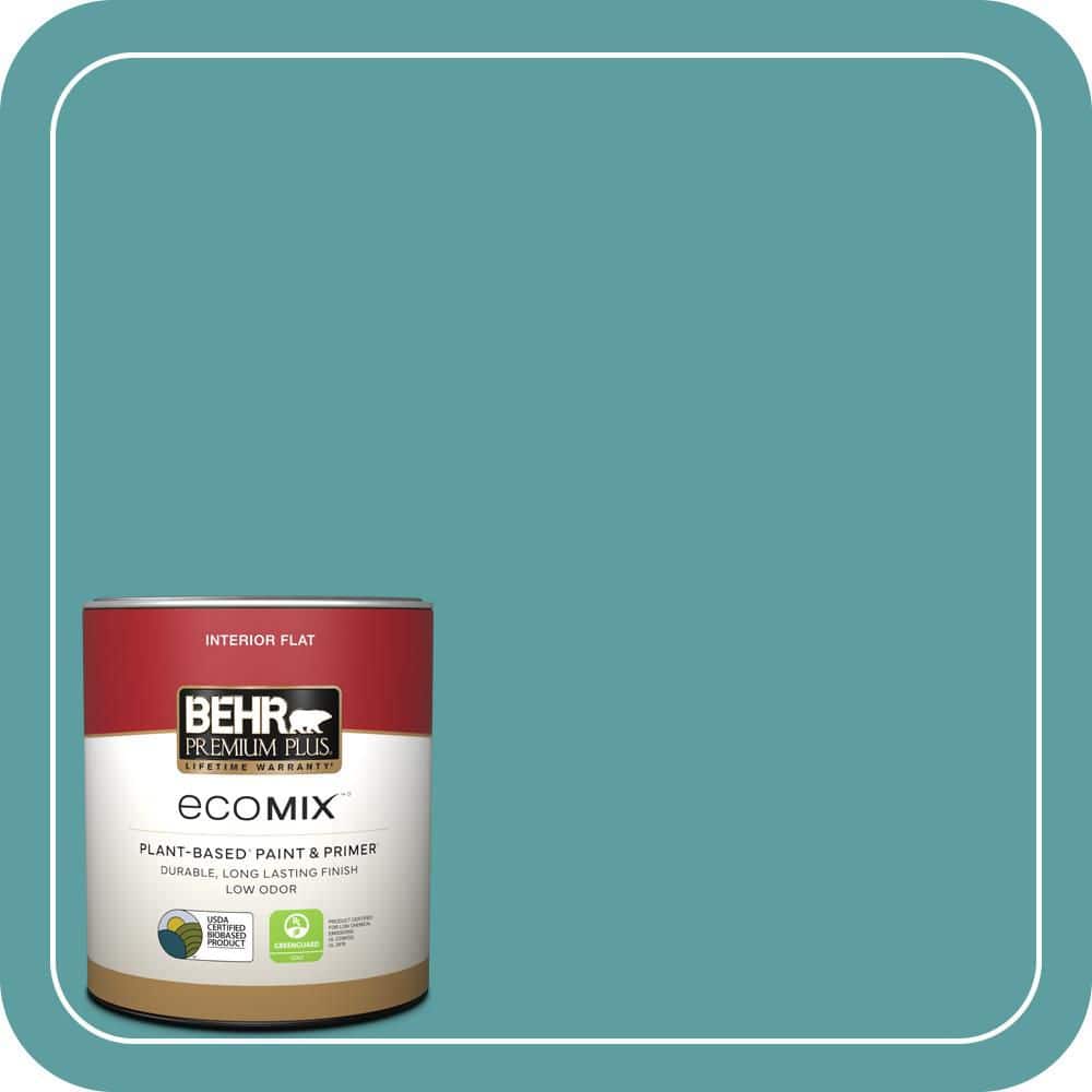 BEHR PREMIUM PLUS 1 qt. #PPU13-05 Bali Bliss Flat EcoMix Plant-Based Interior Paint & Primer (1)