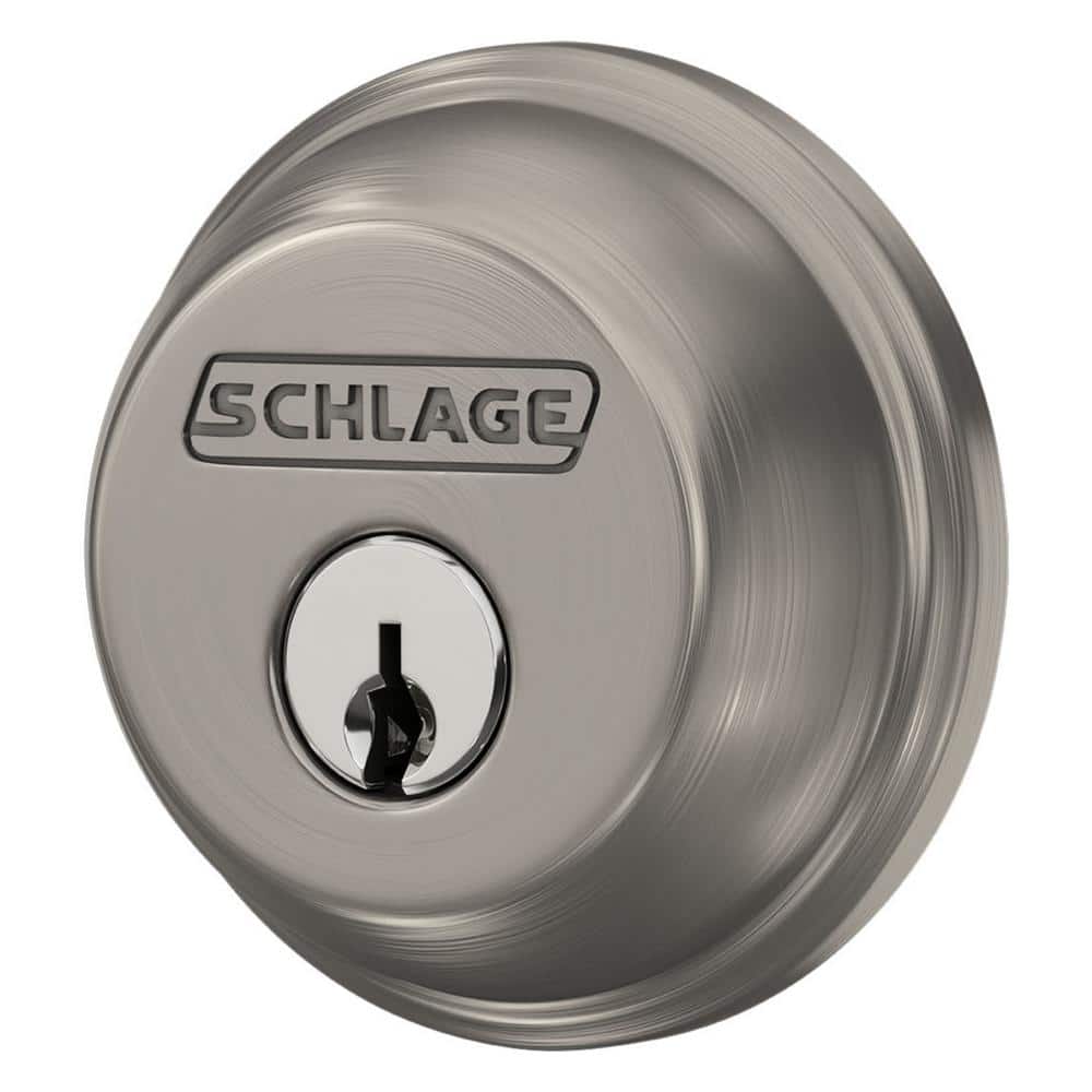 Schlage B60 Series Satin Nickel Single Cylinder Deadbolt Certified Highest for Security and Durability (4)