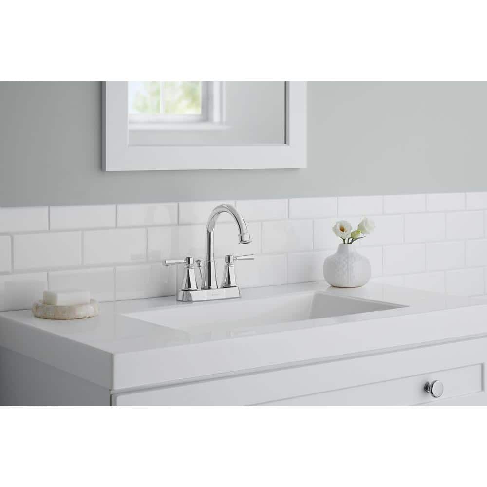 Glacier Bay Melina 4 in. Centerset Double Handle High-Arc Bathroom Faucet in Chrome (3)