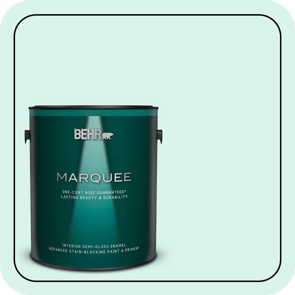 BEHR MARQUEE 1 gal. #480A-1 Minted Ice Semi-Gloss Enamel Interior Paint & Primer