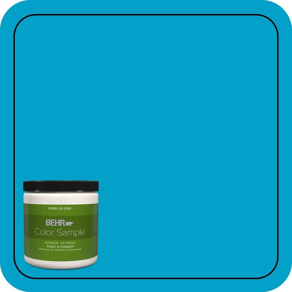 BEHR PREMIUM PLUS 8 oz. #P490-5 Yucatan Semi-Gloss Interior/Exterior Paint & Primer Color Sample