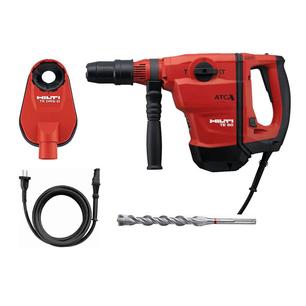 Hilti 120-Volt 13 Amp TE 60 Corded AVR/ATC Rotary Hammer w/Active Torque Control TE-YX 7/8 in. x 13 in. Drill Bit and Cord (1)