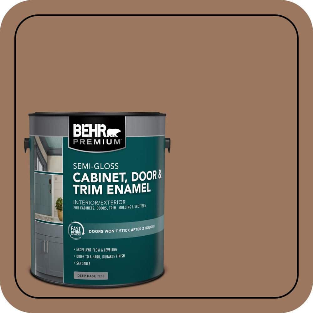 BEHR PREMIUM 1 gal. #S220-6 Baked Sienna Semi-Gloss Enamel Interior/Exterior Cabinet, Door & Trim Paint