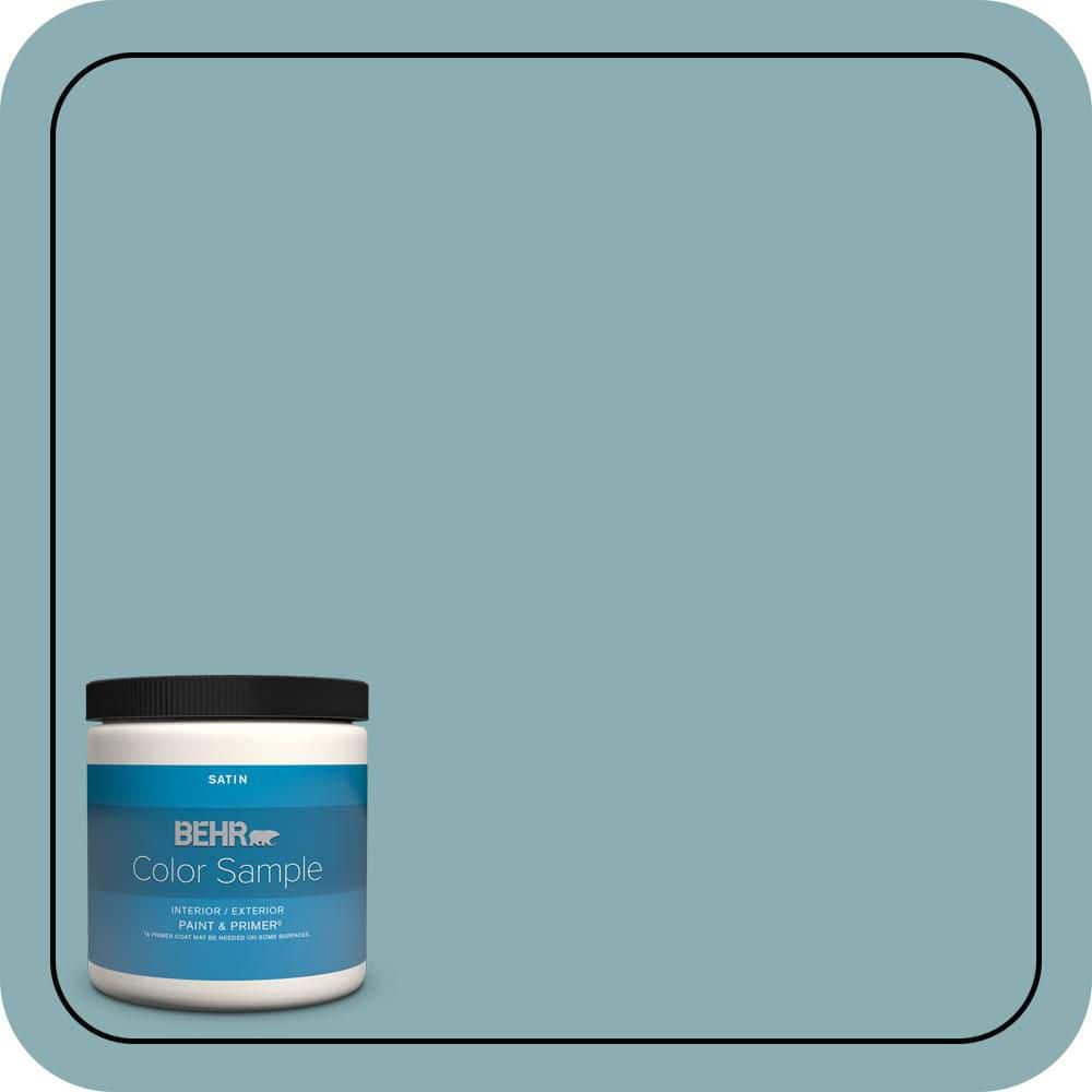 BEHR PREMIUM PLUS 8 oz. #510F-4 Bon Voyage Satin Enamel Interior/Exterior Paint & Primer Color Sample