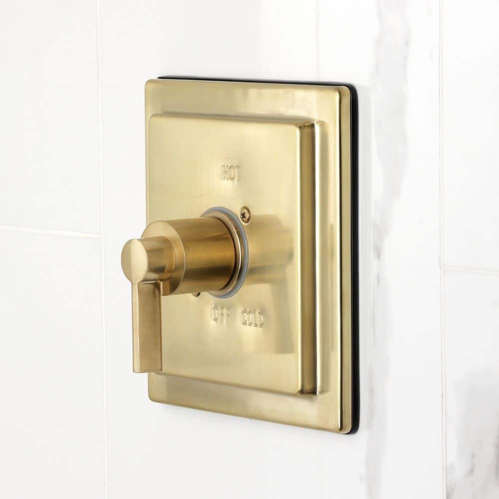 Kingston Brass NuvoFusion 1-Handle 1-Spray Tub and Shower Faucet 1.8 GPM in Brushed Brass (3)