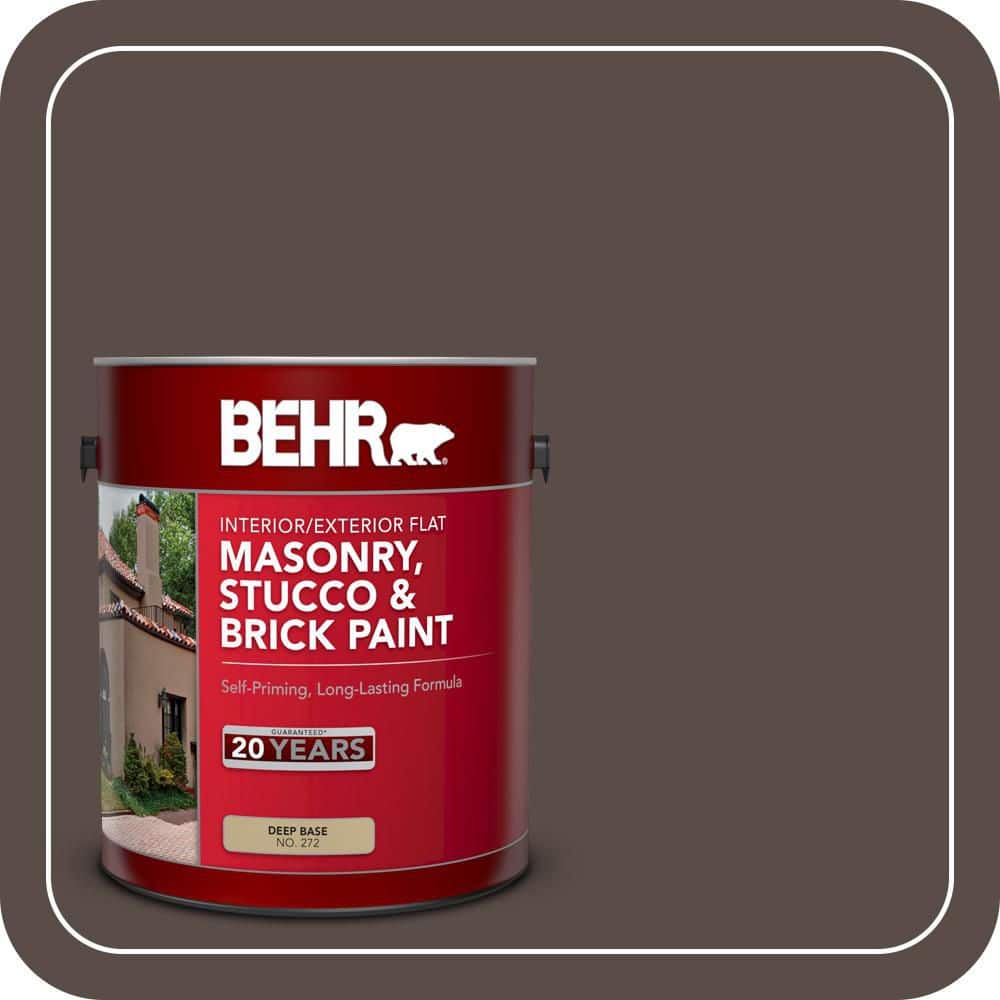 BEHR 1 gal. #PPU5-19 Dark Truffle Flat Interior/Exterior Masonry, Stucco and Brick Paint (1)